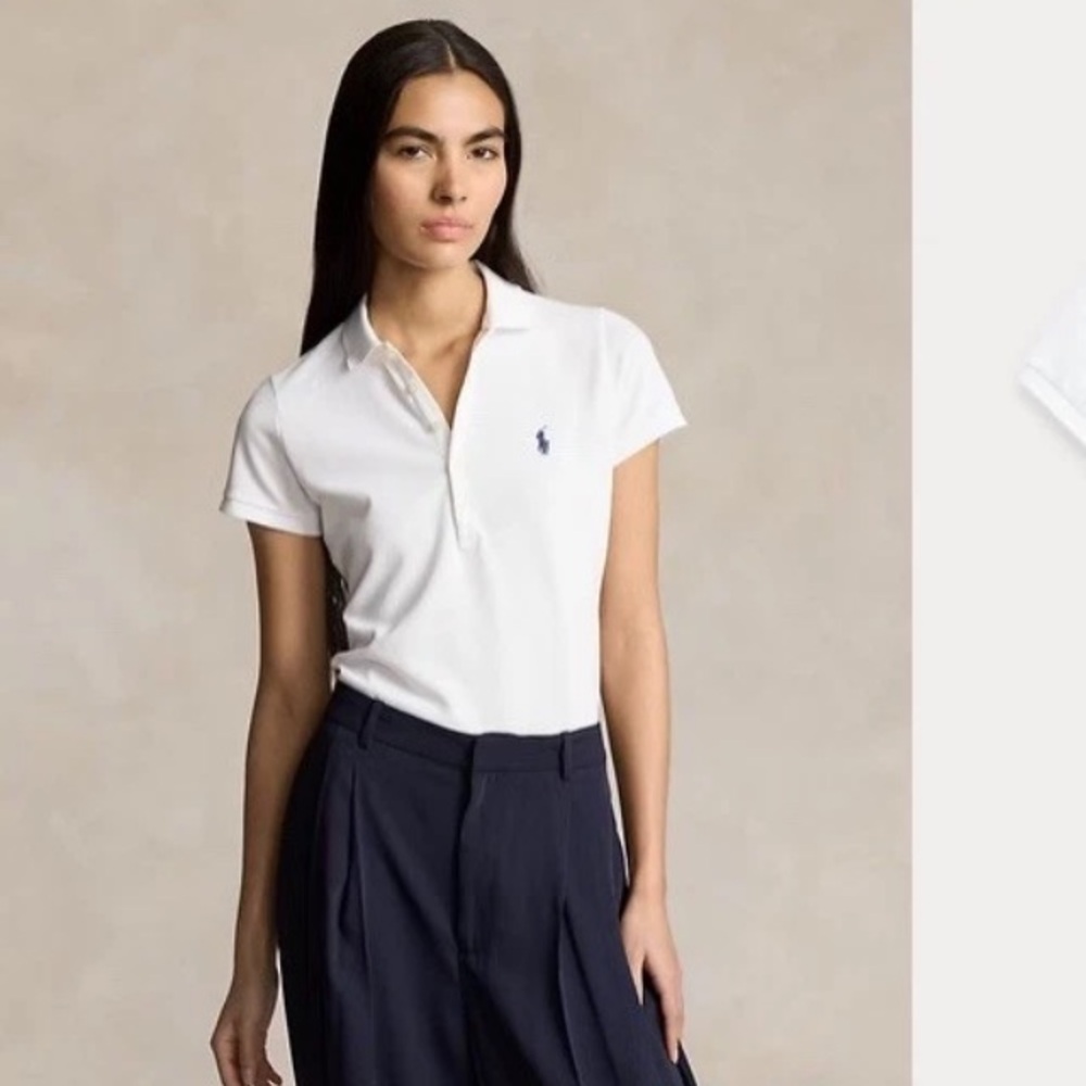 Ralph Lauren Slim Fit White Stretch Polo Shirt size S $128